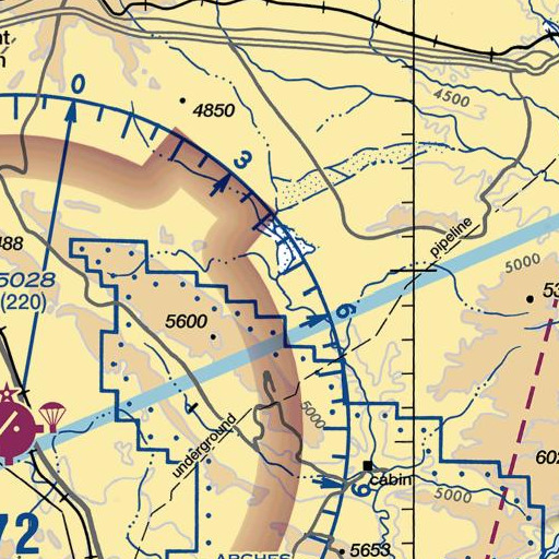 FAA VFR chart of Yellow Cat Wash, UT