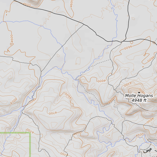 OpenTopoMap map of Yellow Cat Wash, UT