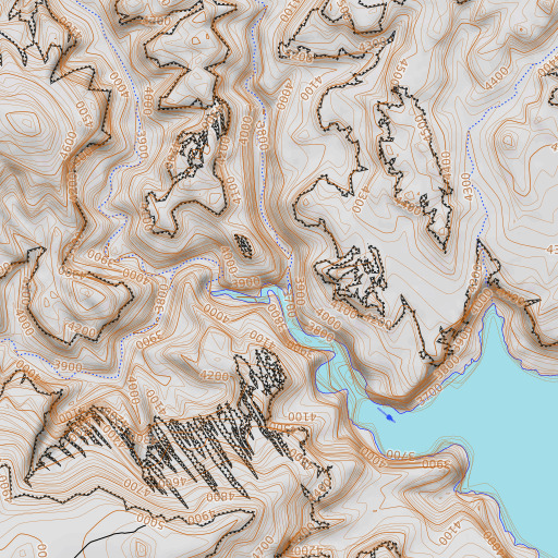 OpenTopoMap map of Peshliki Fork, UT