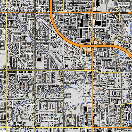 OpenTopoMap map of Calvin S Smith Elementary School, UT