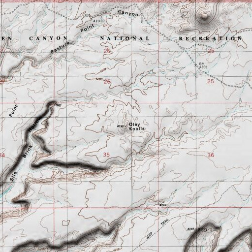 USGS 24K topo map of Oley Knolls, UT