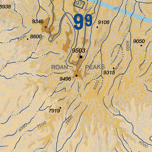 FAA VFR chart of Roan Peaks, UT