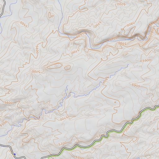 OpenTopoMap map of Tea Brush Flat, UT