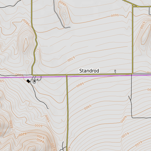OpenTopoMap map of Standrod, UT