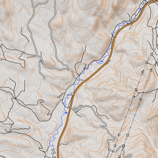 OpenTopoMap map of Aggie Creek, UT