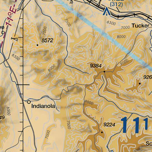 FAA VFR chart of Beehive Ridge, UT