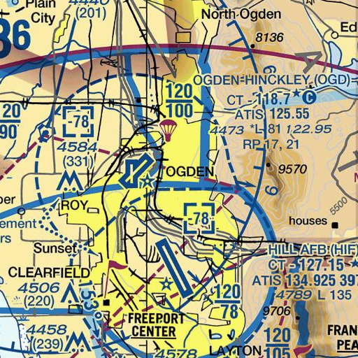 FAA VFR chart of Burch Creek School, UT