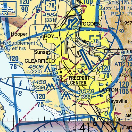FAA VFR chart of Clearfield, UT