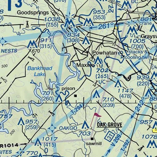 FAA VFR chart of Beavers Point, AL