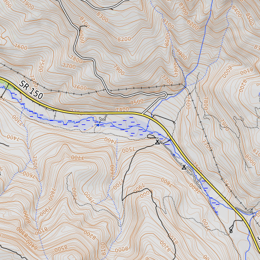 OpenTopoMap map of Coop Creek, UT