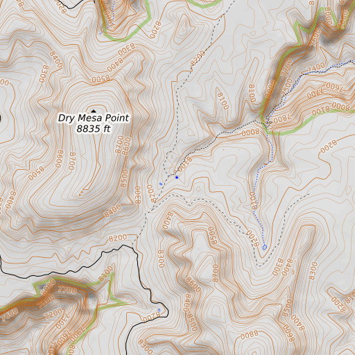 OpenTopoMap map of Cooper Spring, UT