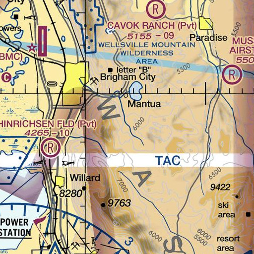 FAA VFR chart of Devils Hole Canyon, UT