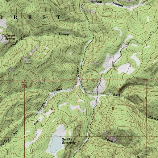 USGS 24K topo map of Dipping Pen Creek, UT