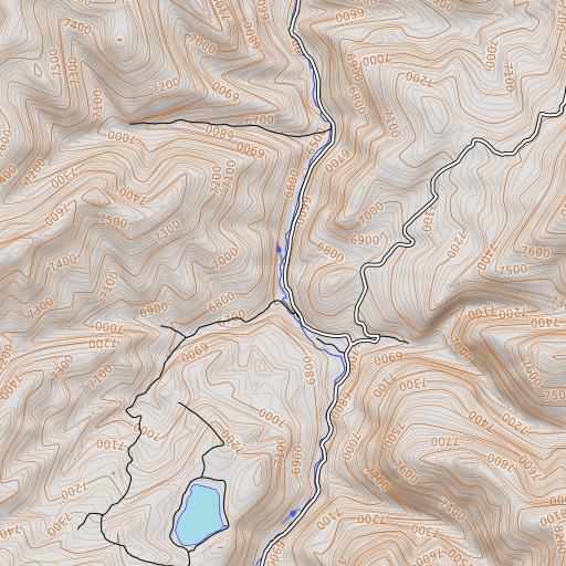 OpenTopoMap map of Dipping Pen Creek, UT