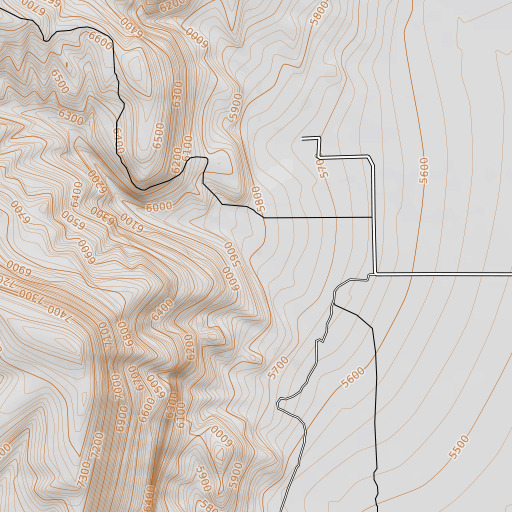 OpenTopoMap map of Dry Canyon, UT