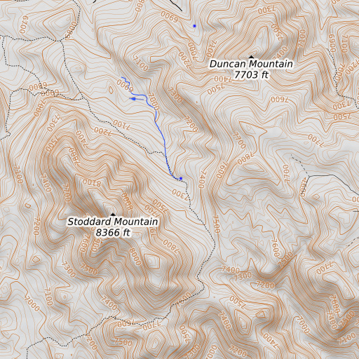 OpenTopoMap map of Duncan Spring, UT