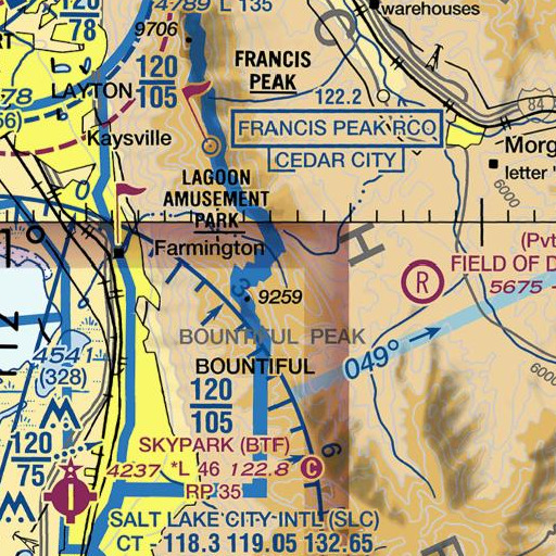 FAA VFR chart of Farmington Flats, UT