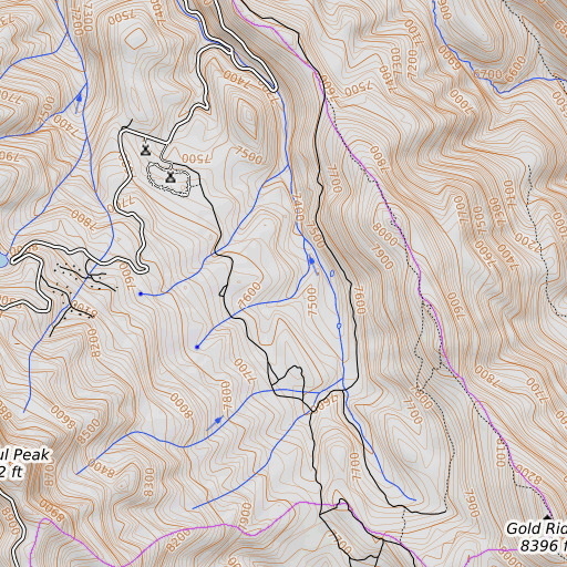 OpenTopoMap map of Farmington Flats, UT