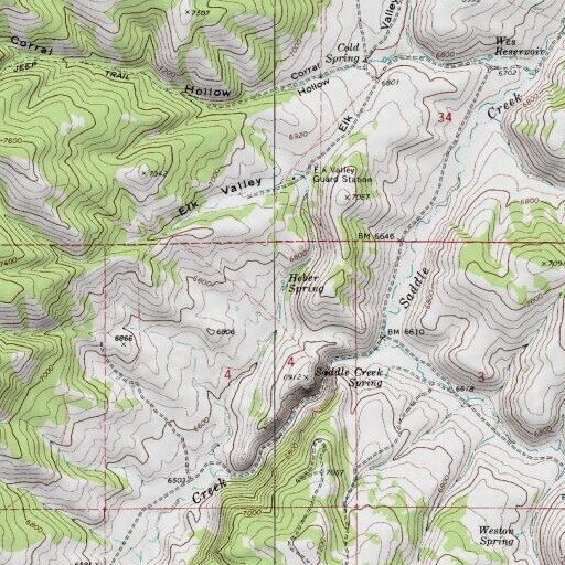 USGS 24K topo map of Heber Spring, UT
