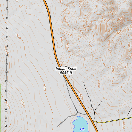 OpenTopoMap map of Indian Knoll, UT