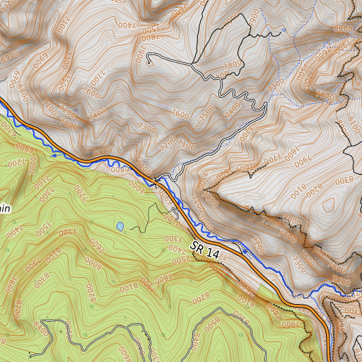 OpenTopoMap map of Martins Flat, UT