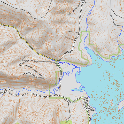 OpenTopoMap map of Pondtown Creek, UT