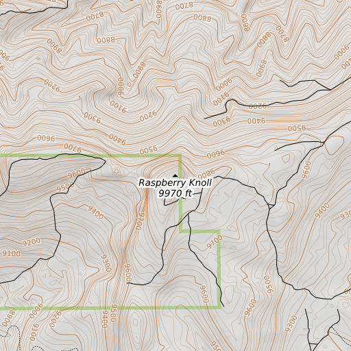 OpenTopoMap map of Raspberry Knoll, UT