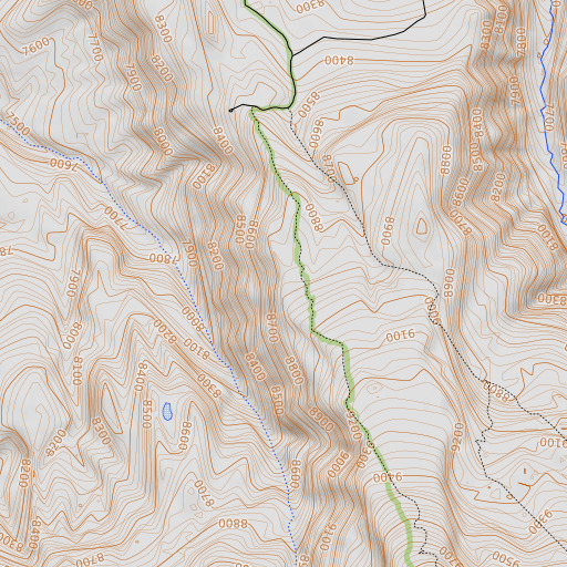 OpenTopoMap map of Shay Ridge, UT