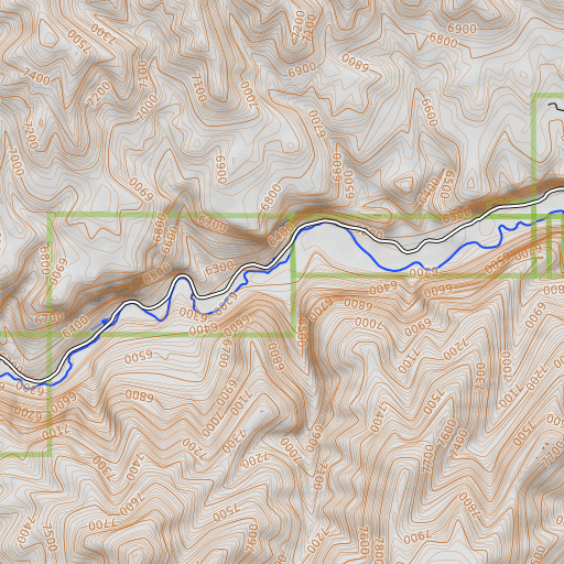 OpenTopoMap map of Simmons Canyon, UT