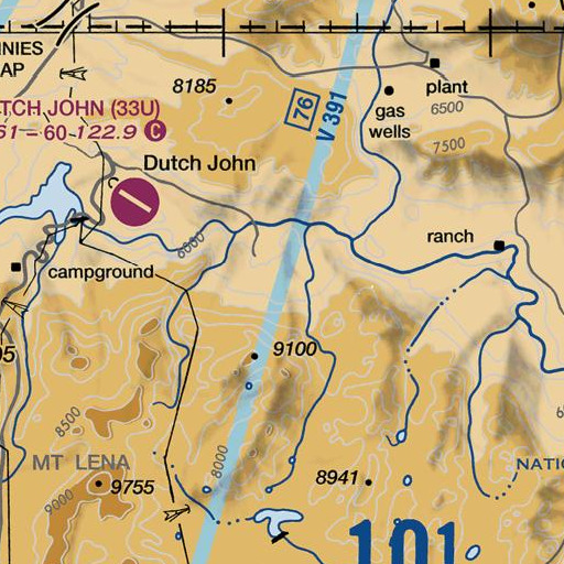 FAA VFR chart of Uinta Mountains, UT