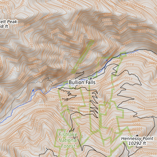 OpenTopoMap map of Warnick Gulch, UT