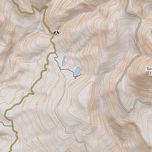 OpenTopoMap map of Camp Jackson Dam, UT