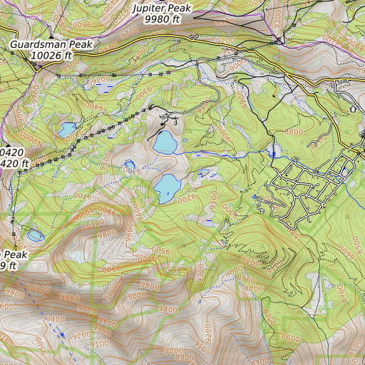 OpenTopoMap map of Silver Lake Islet Dam, UT