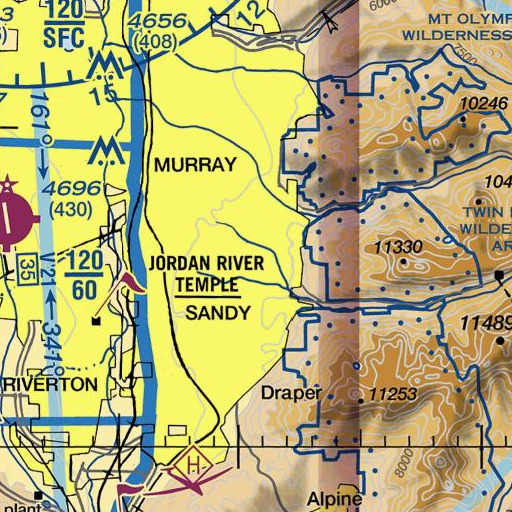 FAA VFR chart of Ridge Point, UT