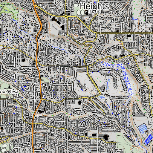 OpenTopoMap map of Ridge Point, UT