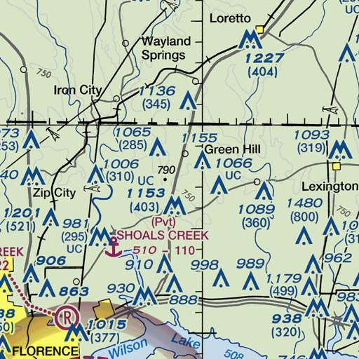 FAA VFR chart of James Hill Spring, AL