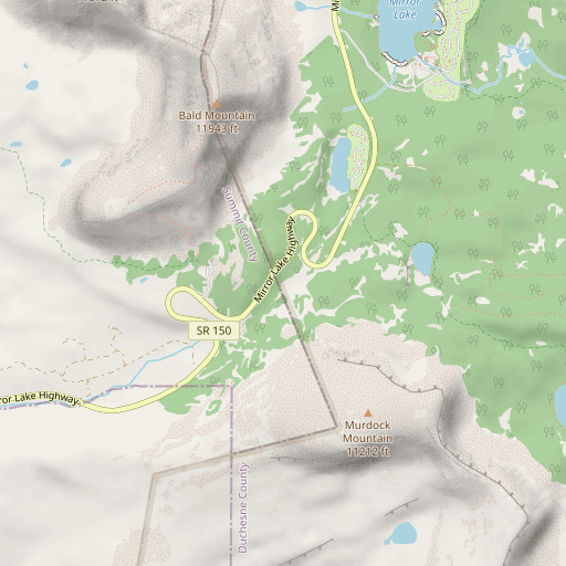 OpenStreetMap map of Bald Mountain Pass, UT