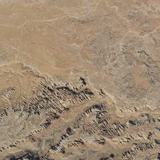 Aerial imagery of Gemini Bridges, UT