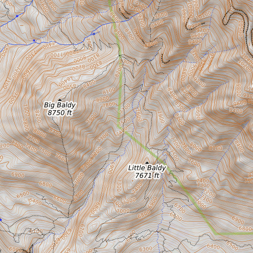 OpenTopoMap map of Indian Trail, UT