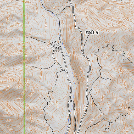 OpenTopoMap map of Red Pine Creek, UT