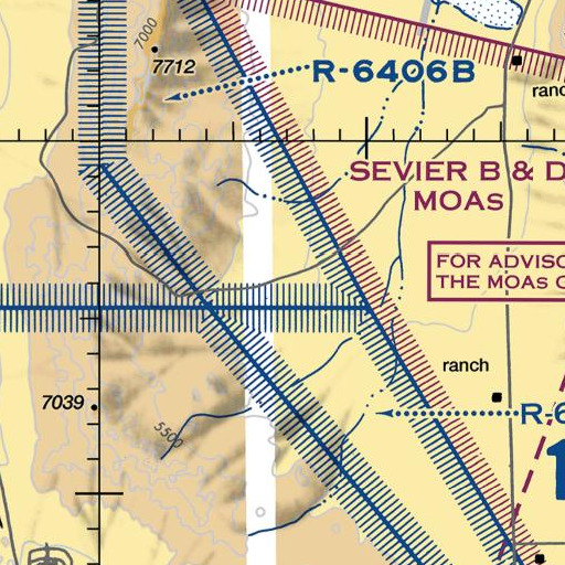 FAA VFR chart of Black Knoll Well, UT