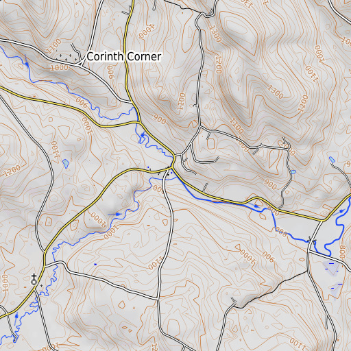 OpenTopoMap map of Cookville Brook, VT