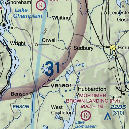 FAA VFR chart of Johnson Pond, VT