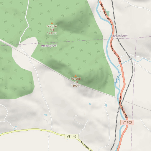 OpenStreetMap map of Hateful Hill, VT