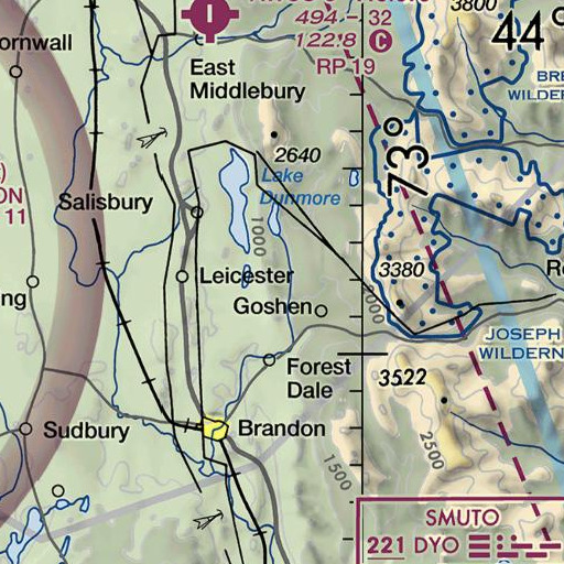 FAA VFR chart of Oak Hill, VT