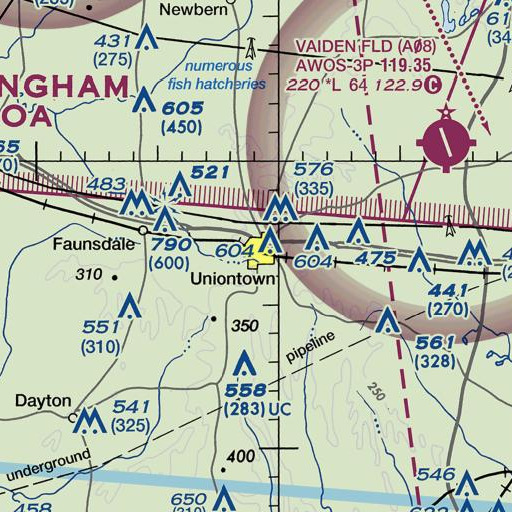 FAA VFR chart of Uniontown Elementary School, AL