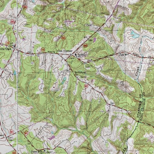 USGS 24K topo map of Bethlehem Church, VA