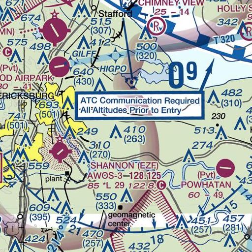 FAA VFR chart of Bethlehem Church, VA