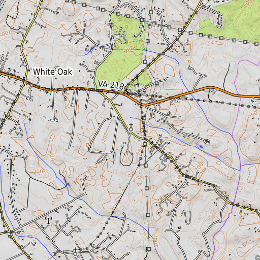 OpenTopoMap map of Bethlehem Church, VA