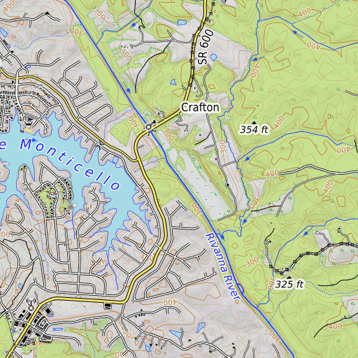 OpenTopoMap map of Boston Creek, VA